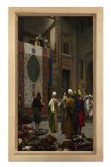 Halı Tüccarı Tablosu Naturel Ahşap - 50x70