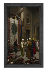 Halı Tüccarı Tablosu Siyah Ahşap - 100x150