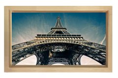 Eiffel Kulesi Paris Tablosu Naturel Ahşap Çerçeve - 40x60