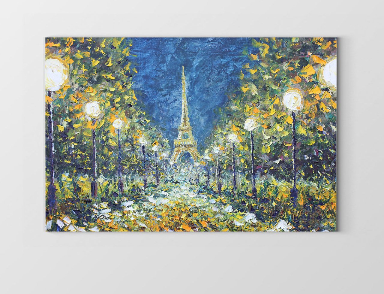 Eiffel Kulesi Yağlıboya Tablosu Çerçevesiz - 45x30
