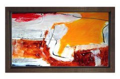 Soyut Reprodüksiyon Tablosu Kahverengi Ahşap - 45x30