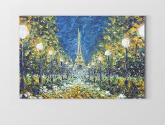 Eiffel Kulesi Yağlıboya Tablosu Çerçevesiz - 50x70