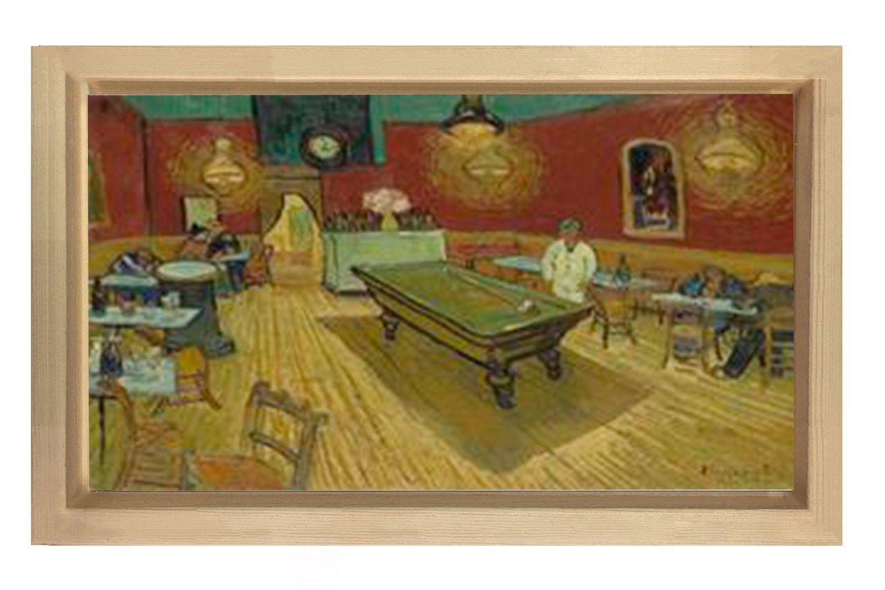 Gece Kafesi Tablosu Naturel Ahşap Çerçeve - 50x70