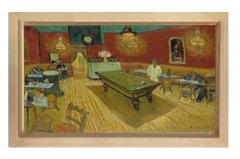 Gece Kafesi Tablosu Naturel Ahşap Çerçeve - 50x90