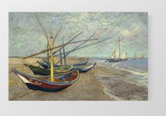 Kayıklar Sahilde Tablosu Çerçevesiz - 50x70