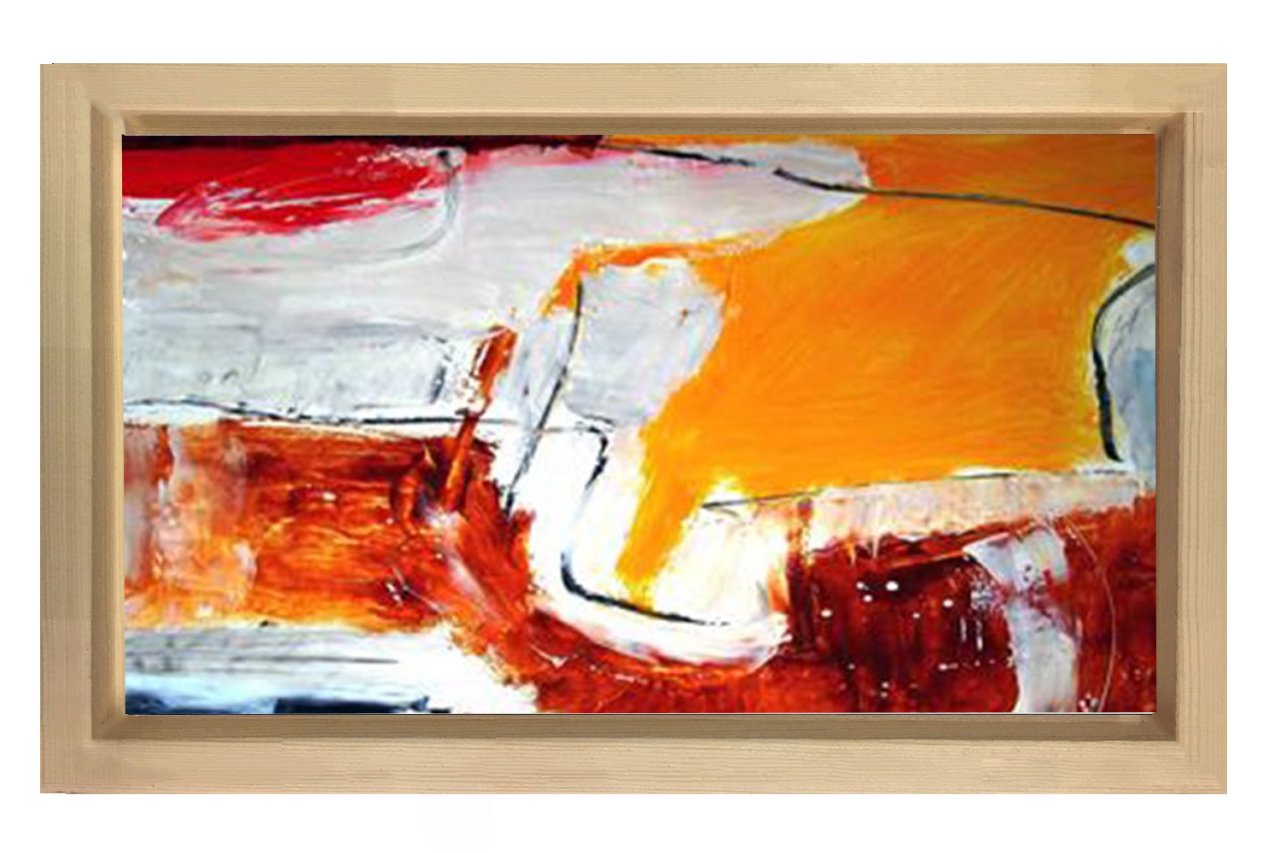 Soyut Reprodüksiyon Tablosu Naturel Ahşap - 100x200