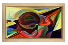 Soyut Reprodüksiyon Tablosu Naturel Ahşap - 100x150
