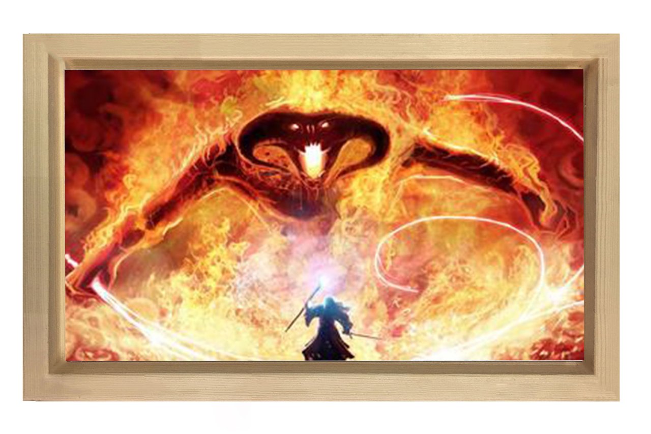 Baldrog VS Gandalf Tablosu Naturel Ahşap Çerçeve - 100x200