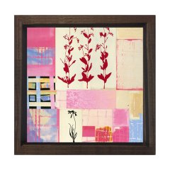 Soyut Reprodüksiyon Tablosu Kahverengi Ahşap Çerçeve - 100x100