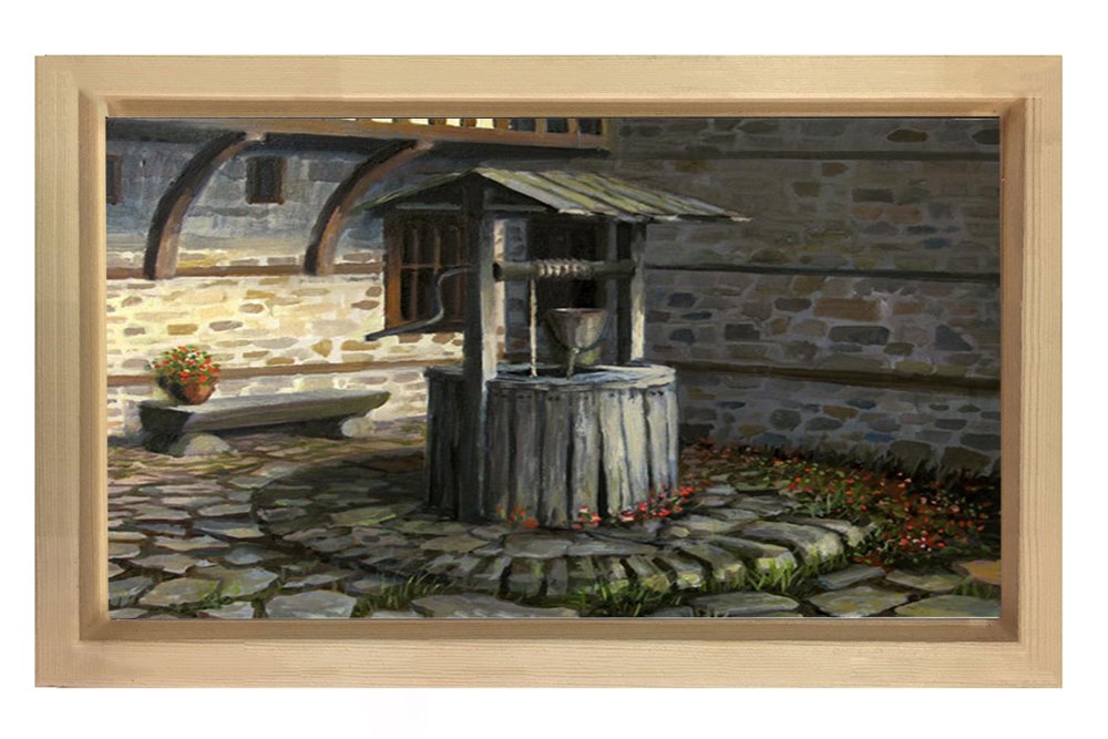 Köy Kuyusu Tablosu Naturel Ahşap - 100x200