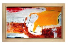 Soyut Reprodüksiyon Tablosu Naturel Ahşap - 50x70