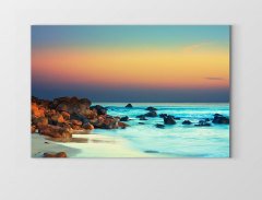 Deniz Kayalık Manzarası Tablosu Çerçevesiz - 50x70