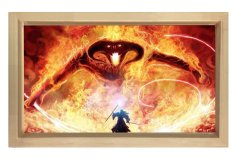 Baldrog VS Gandalf Tablosu Naturel Ahşap Çerçeve - 70x100