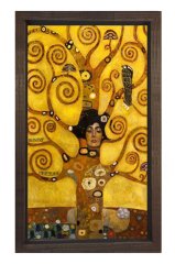 Gustav Klimt Ağaç Tablosu Kahverengi Ahşap Çerçeve - 45x30