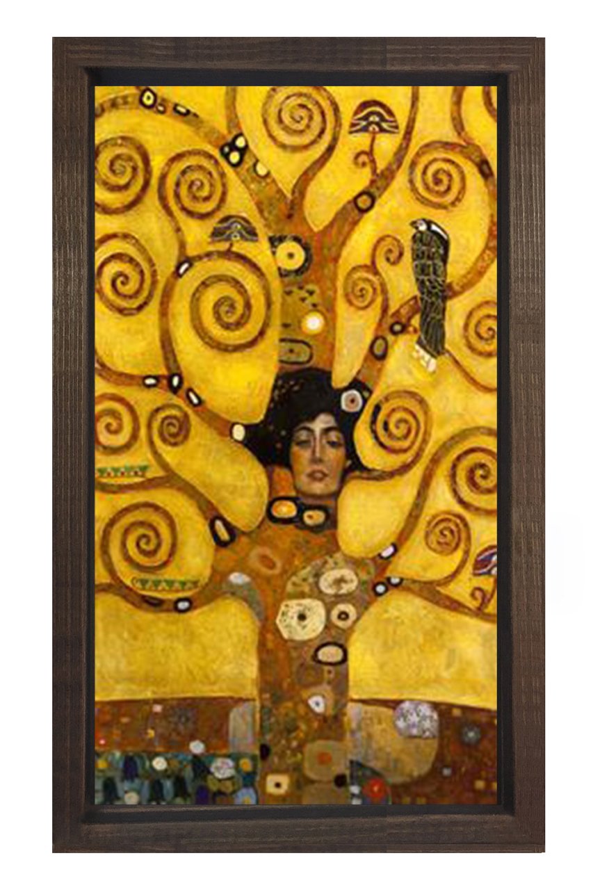 Gustav Klimt Ağaç Tablosu Kahverengi Ahşap Çerçeve - 50x70