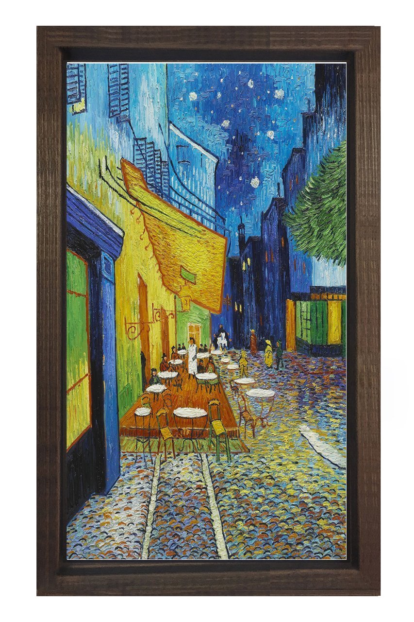 Teras Kafe Tablosu Kahverengi Ahşap Çerçeve - 40x60