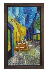 Teras Kafe Tablosu Kahverengi Ahşap Çerçeve - 40x60