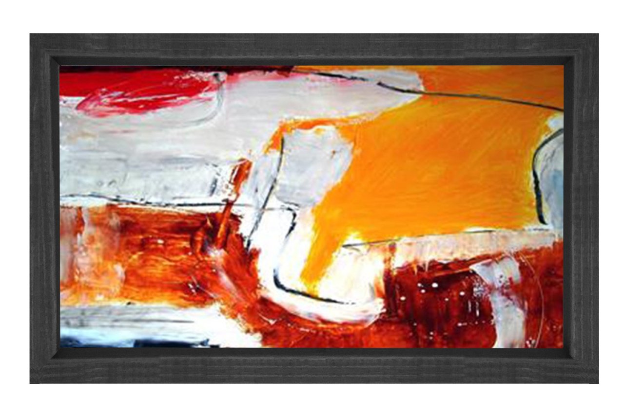 Soyut Reprodüksiyon Tablosu Siyah Ahşap - 50x70