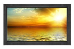 Güneş Batımı ve Deniz Tablosu Siyah Ahşap Çerçeve - 50x70