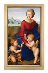 Ana ve Oğullar Tablosu Naturel Ahşap Çerçeve - 50x90
