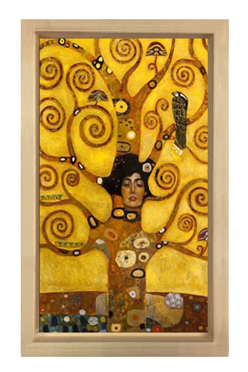Gustav Klimt Ağaç Tablosu Naturel Ahşap Çerçeve - 100x150