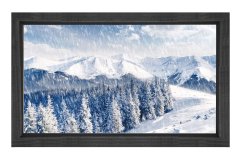 Karlı Dağ Manzarası Tablosu Siyah Ahşap Çerçeve - 45x30