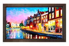 Venedik Manzara Tablosu Kahverengi Ahşap - 100x200