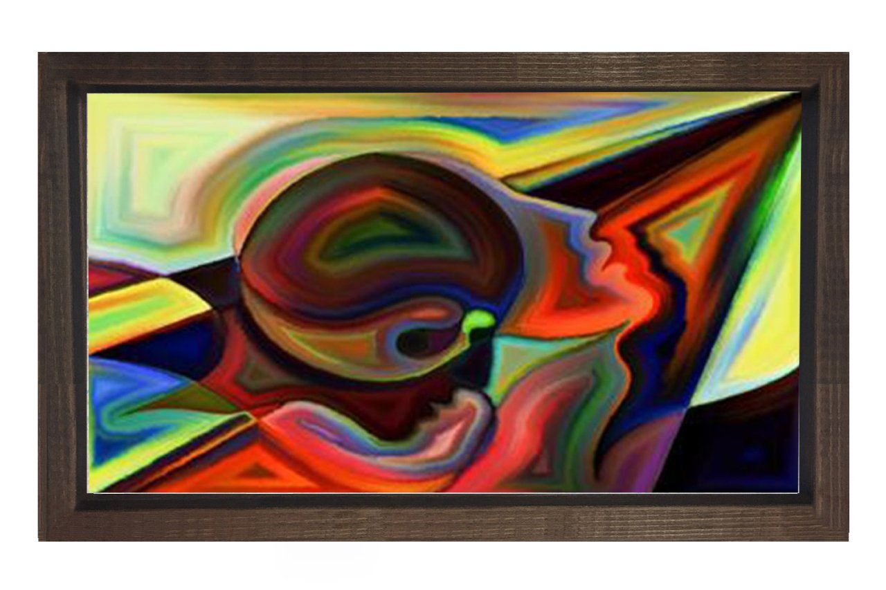Soyut Reprodüksiyon Tablosu Kahverengi Ahşap - 40x60
