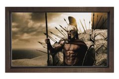 300 Spartalı Tablosu Kahverengi Ahşap Çerçeve - 100x150