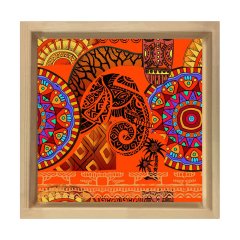 Hint Deseni Tablosu Naturel Ahşap Çerçeve - 30x30