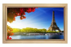 Eiffel Kulesi Paris Tablosu Naturel Ahşap Çerçeve - 70x100