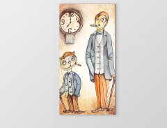 Kedi Ve Adam Tablosu Çerçevesiz - 50x90