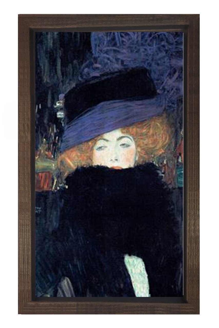 Gustav Kadın Tablosu Kahverengi Ahşap Çerçeve - 40x60
