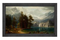 Avozosky Manzara Tablosu Siyah Ahşap - 50x90