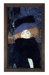 Gustav Kadın Tablosu Kahverengi Ahşap Çerçeve - 45x30