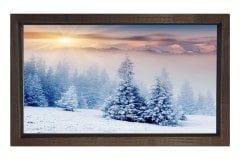Kış Manzarası Tablosu Kahverengi Ahşap Çerçeve - 45x30