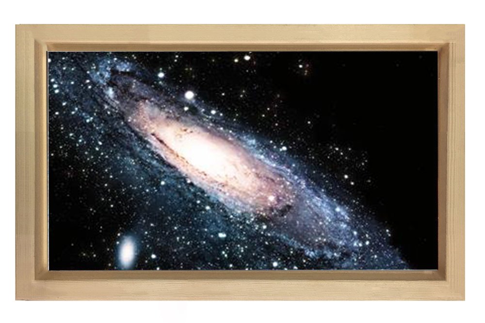 Evren ve Uzay Tablosu Naturel Ahşap Çerçeve - 100x200