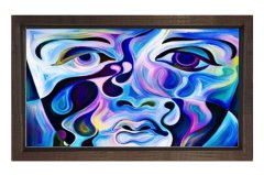 Soyut Reprodüksiyon Tablosu Kahverengi Ahşap - 40x60