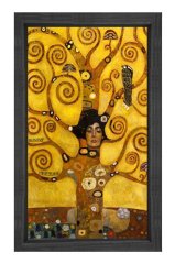 Gustav Klimt Ağaç Tablosu Siyah Ahşap Çerçeve - 45x30