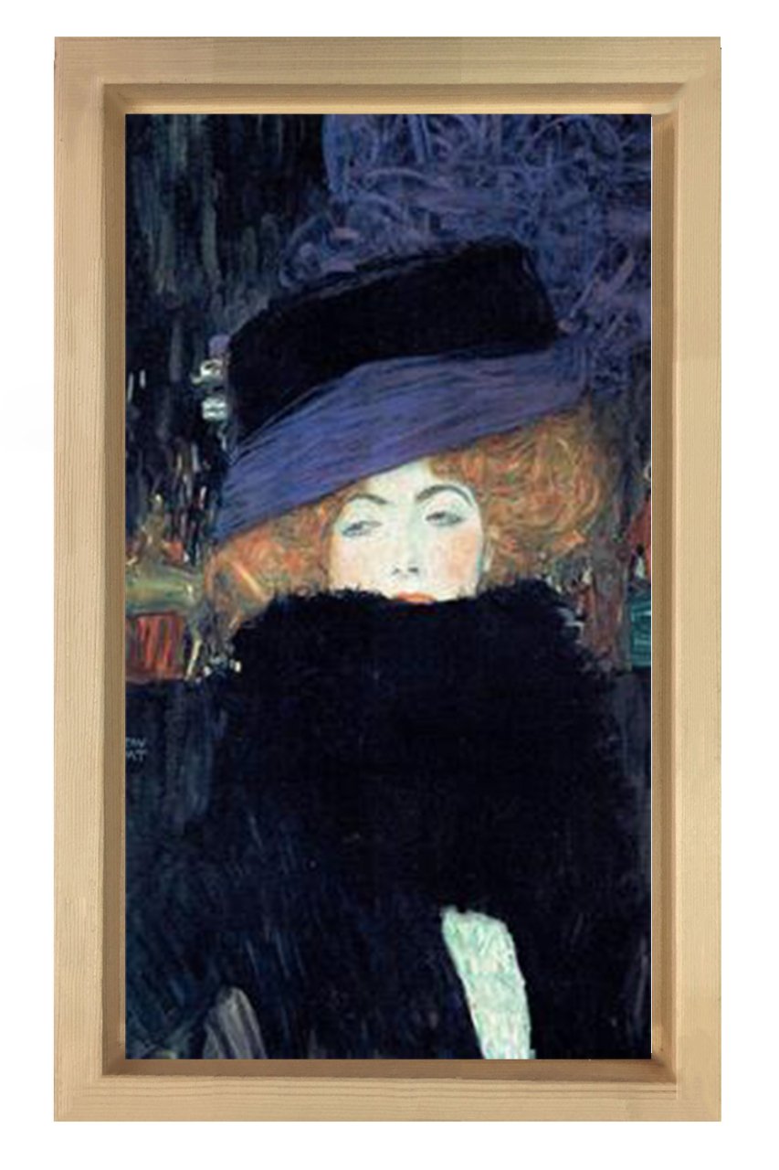 Gustav Kadın Tablosu Naturel Ahşap Çerçeve - 100x150