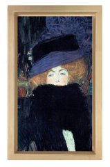 Gustav Kadın Tablosu Naturel Ahşap Çerçeve - 100x150