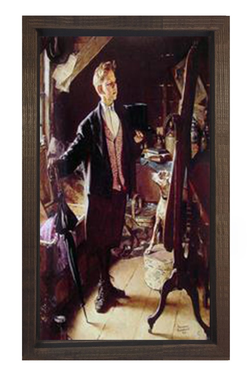 Küçük Sör Tablosu Kahverengi Ahşap Çerçeve - 50x70