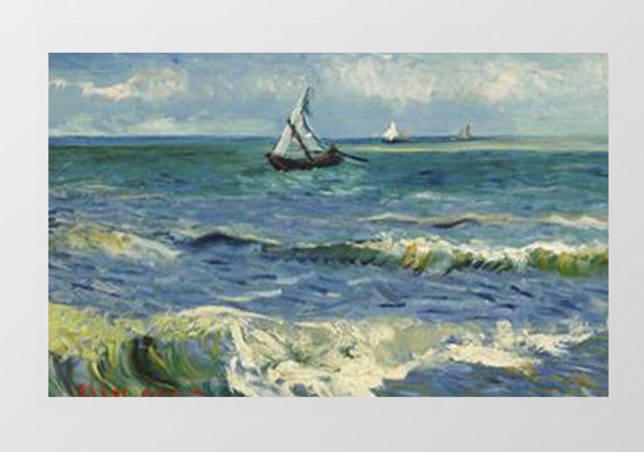 Les Saintes-Maries Manzarası Tablosu Çerçevesiz - 40x60