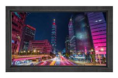 Hızlı Şehir Yaşamı Tablosu Siyah Ahşap Çerçeve - 40x60