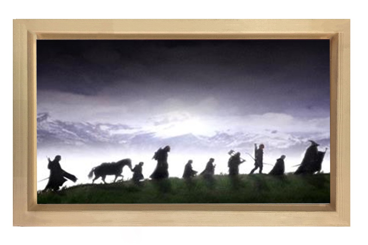 Yüzük Kardeşliği Tablosu Naturel Ahşap Çerçeve - 50x90