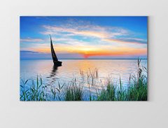 Yelkenli Deniz Manzarası Tablosu Çerçevesiz - 70x100