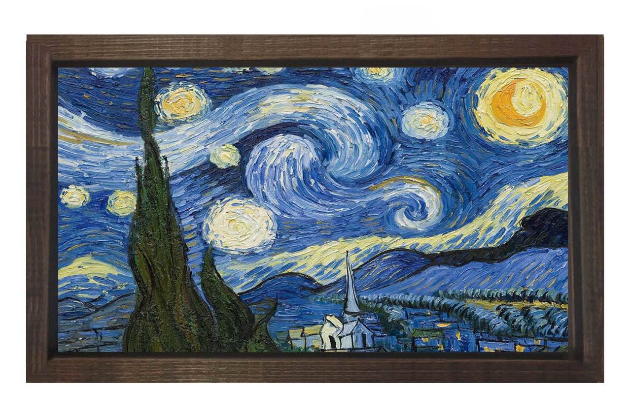 Yıldızlı Gece Tablosu Kahverengi Ahşap Çerçeve - 100x200