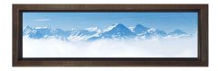 Karlı Dağ manzarası Tablosu Kahverengi Ahşap Çerçeve - 180x60