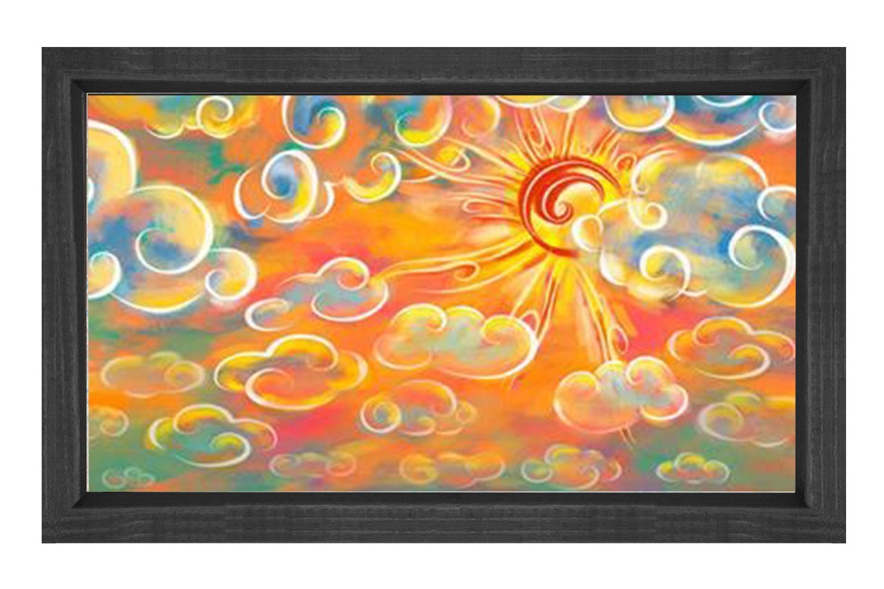 Sevimli Gökyüzü Tablosu Siyah Ahşap Çerçeve - 100x150