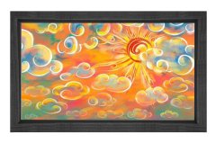Sevimli Gökyüzü Tablosu Siyah Ahşap Çerçeve - 100x150